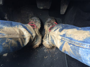 muddy boots and legs
