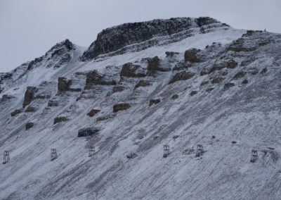 Longyearbyen, Svalbard, Longyearbyen, Arctic, The Arctic Circle, coal, cableway, historic buildings, Norway, black and white, color, patterns, monochrome, autumn