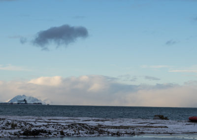 Longyearbyen, horizon, Svalbard, Longyearbyen, Arctic, The Arctic Circle, coal, cableway, historic buildings, Norway, snow, squall, clouds