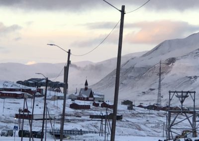 Longyearbyen, Svalbard, Arctic, The Arctic Circle, coal, cableway, historic buildings, Norway, church, light