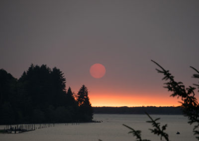 Neahkahnie, Oregon, Nehalem River, Oregon coast, sunset, fire, forest fire, fire sun