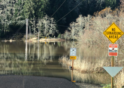 Oregon coast, Oregon, king tides, climate change, sea level rise, Nehalem River, Foley Creek, flooding, spring floods