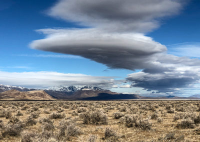 Oregon, Oregon desert, clouds, sky, sagebrush, Steens Mountain, Alford Desert, winter