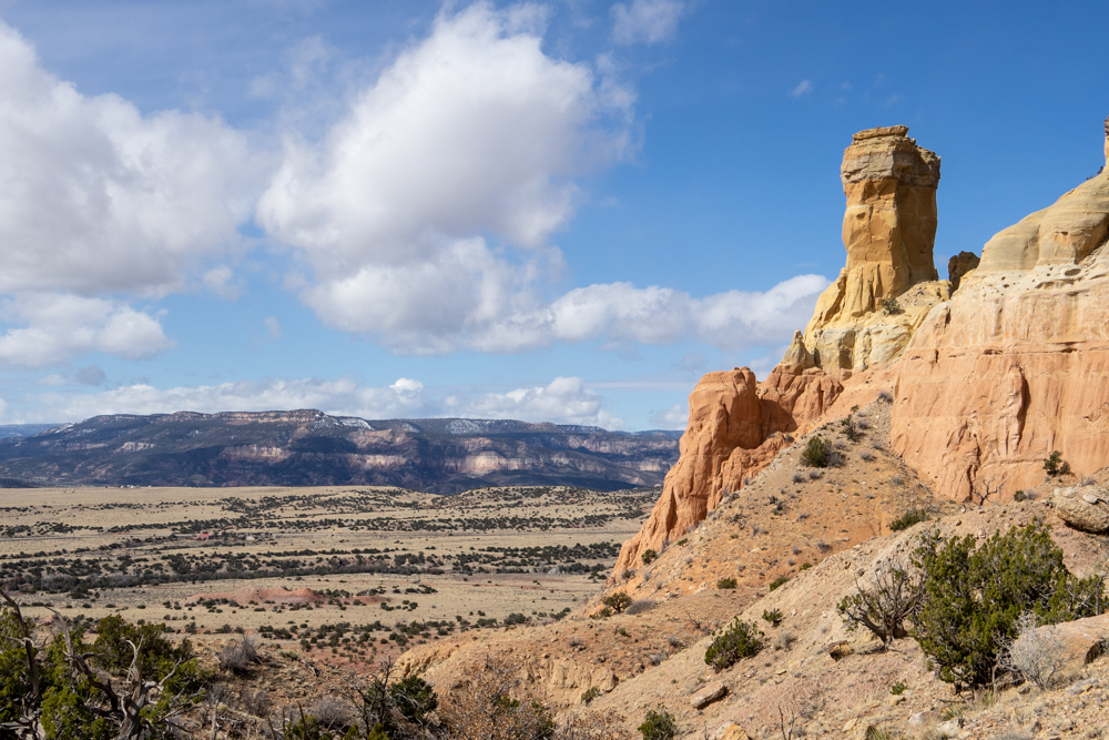 Ghost Ranch, chimney rock, New Mexico, West, landscape, clouds, rock formation