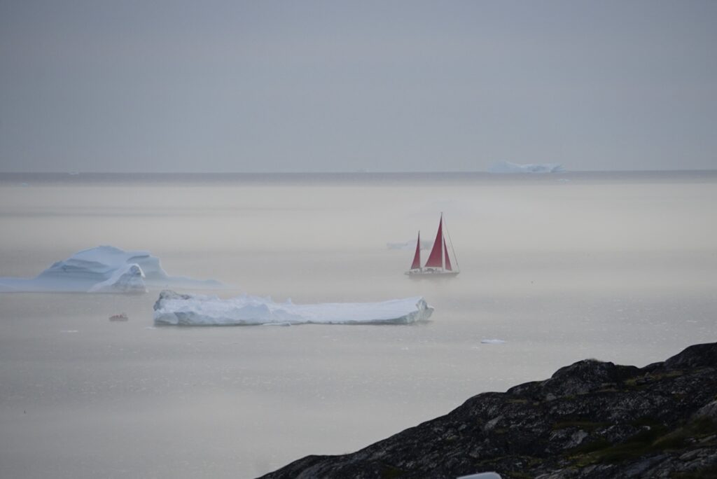 Greenland, moss, Qeqertarsuaq, icebergs, Disko Bay, Disko Island, myths, mythology, sedimentary rock, kayak, climate change, glacier melt, Ilulissat, sailboat